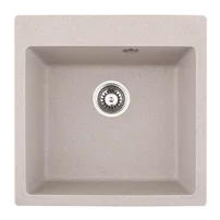Chiuveta compozit Inter Ceramic finisaj granit gri nisip 50x50 cm