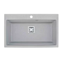 Chiuveta compozit Inter Ceramic finisaj granit gri nisip 78x48 cm cu orificiu baterie