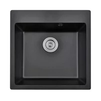 Chiuveta compozit Inter Ceramic finisaj granit negru 50x50 cm