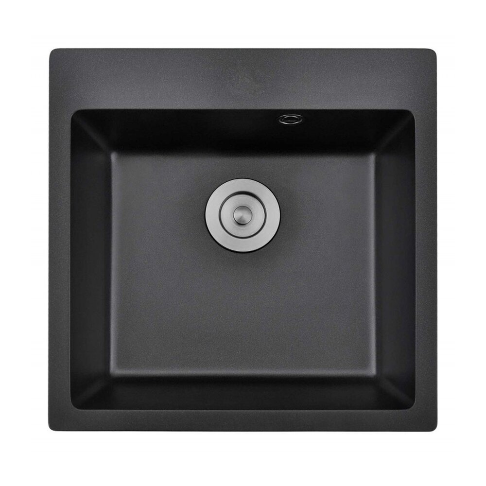 Chiuveta compozit Inter Ceramic finisaj granit negru 50x50 cm