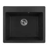Chiuveta compozit Inter Ceramic finisaj granit negru 57x50 cm