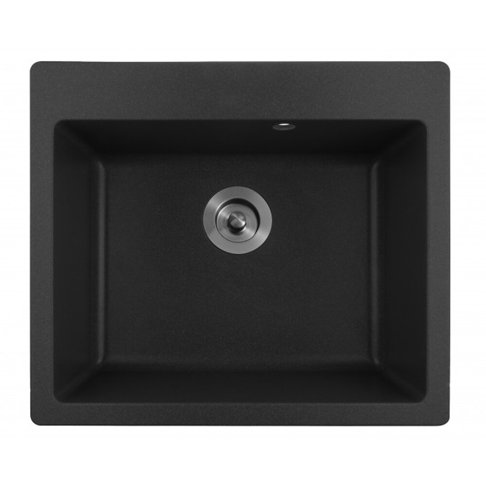 Chiuveta compozit Inter Ceramic finisaj granit negru 57x50 cm