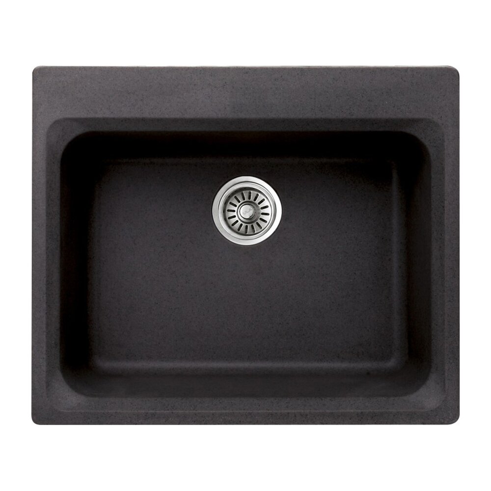 Chiuveta compozit Inter Ceramic finisaj granit negru 62x52cm fara picurator