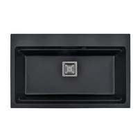 Chiuveta compozit Inter Ceramic finisaj granit negru 78x48 cm