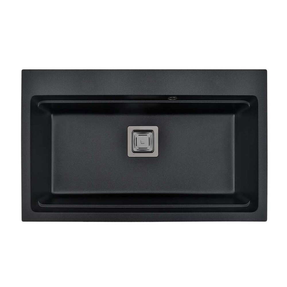 Chiuveta compozit Inter Ceramic finisaj granit negru 78x48 cm