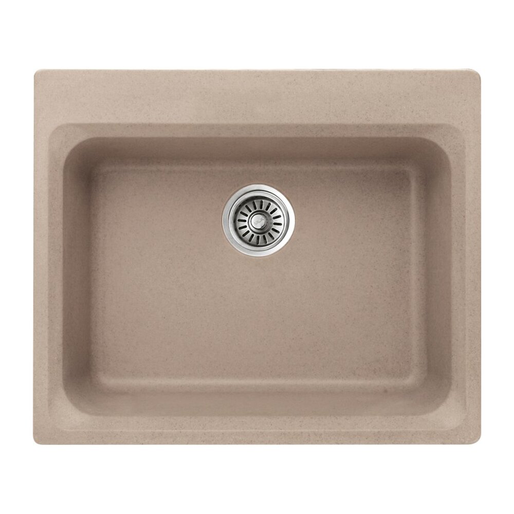 Chiuveta compozit Inter Ceramic finisaj granit nisip 62x52cm fara picurator