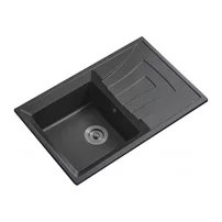 Chiuveta compozit Inter Ceramic finisaj negru 78x50 cm cu picurator