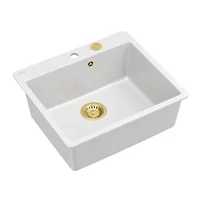 Chiuveta compozit Quadron Unique Morgan 110 alb - auriu 57x50 cm
