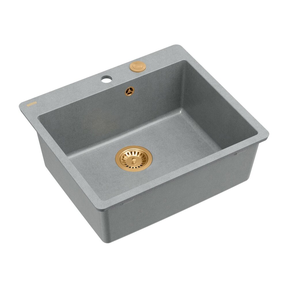 Chiuveta compozit Quadron Unique Morgan 110 gri - cupru 57x50 cm