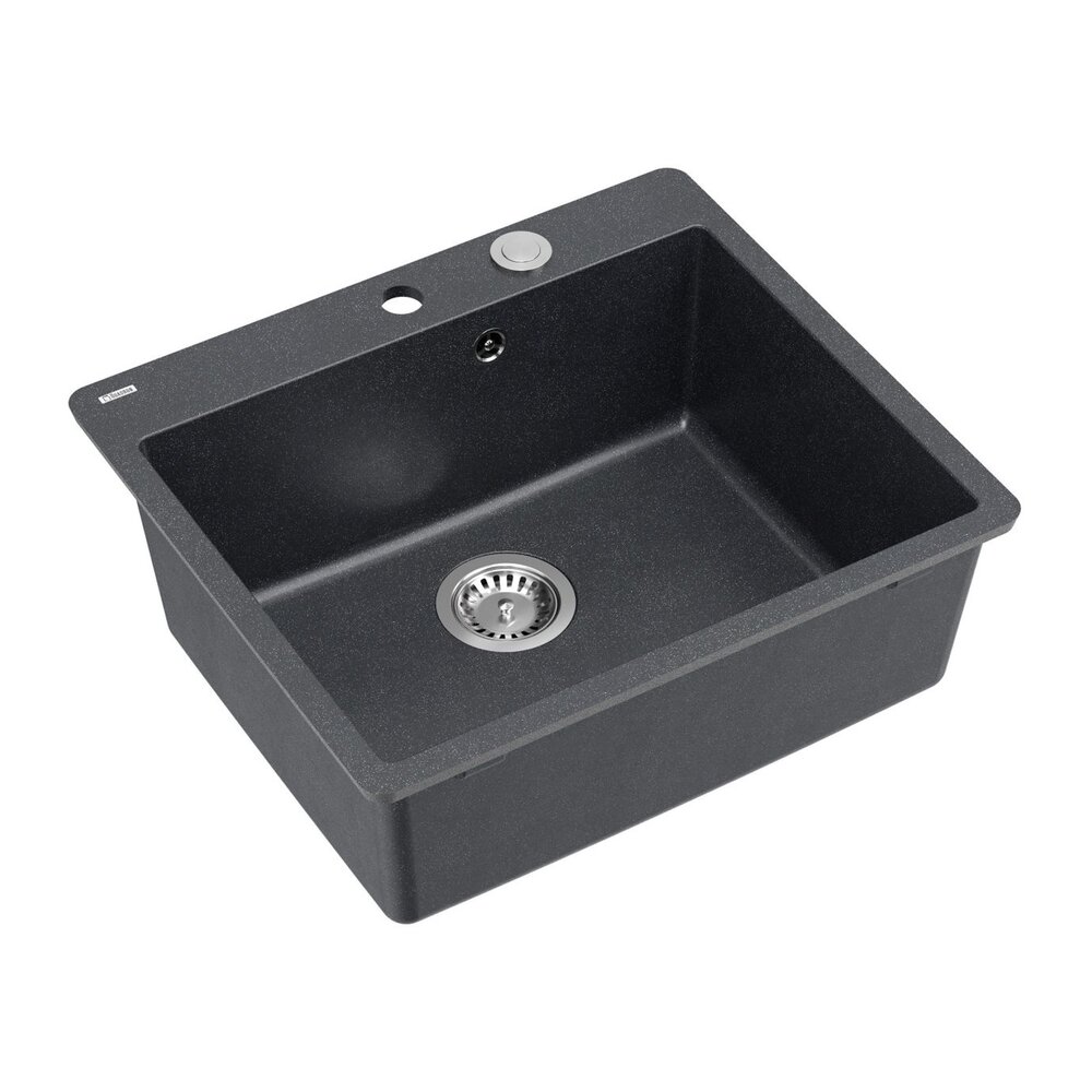 Chiuveta compozit Quadron Unique Morgan 110 negru diamant - inox 57x50 cm