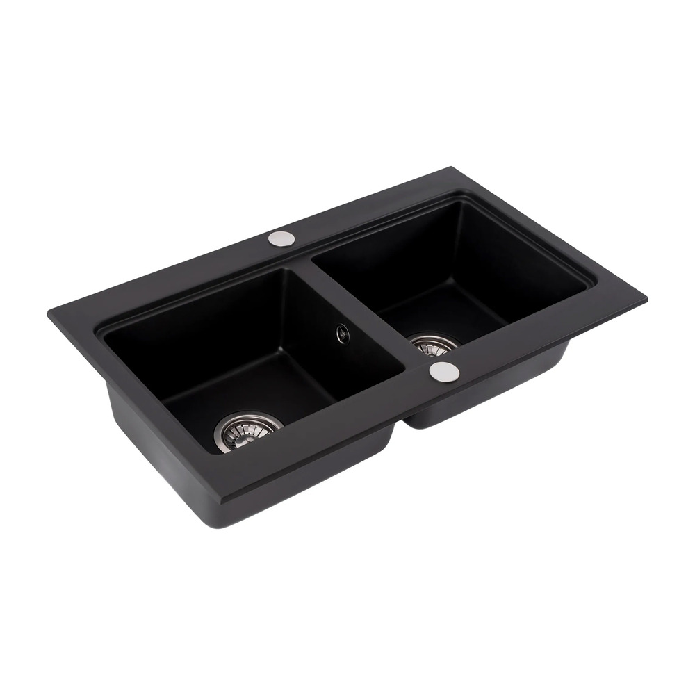 Chiuveta compozit Rea Caddy negru mat 80x47 cm