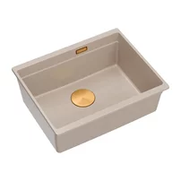 Chiuveta compozit sub blat Quadron Logan 100 bej - cupru 56x45 cm