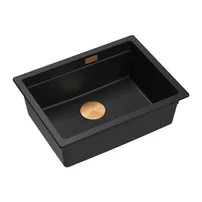 Chiuveta compozit sub blat Quadron Logan 100 negru carbon - cupru 56x45 cm