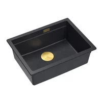 Chiuveta compozit sub blat Quadron Logan 100 negru diamant - auriu 56x45 cm