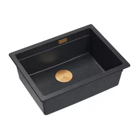 Chiuveta compozit sub blat Quadron Logan 100 negru diamant - cupru 56x45 cm
