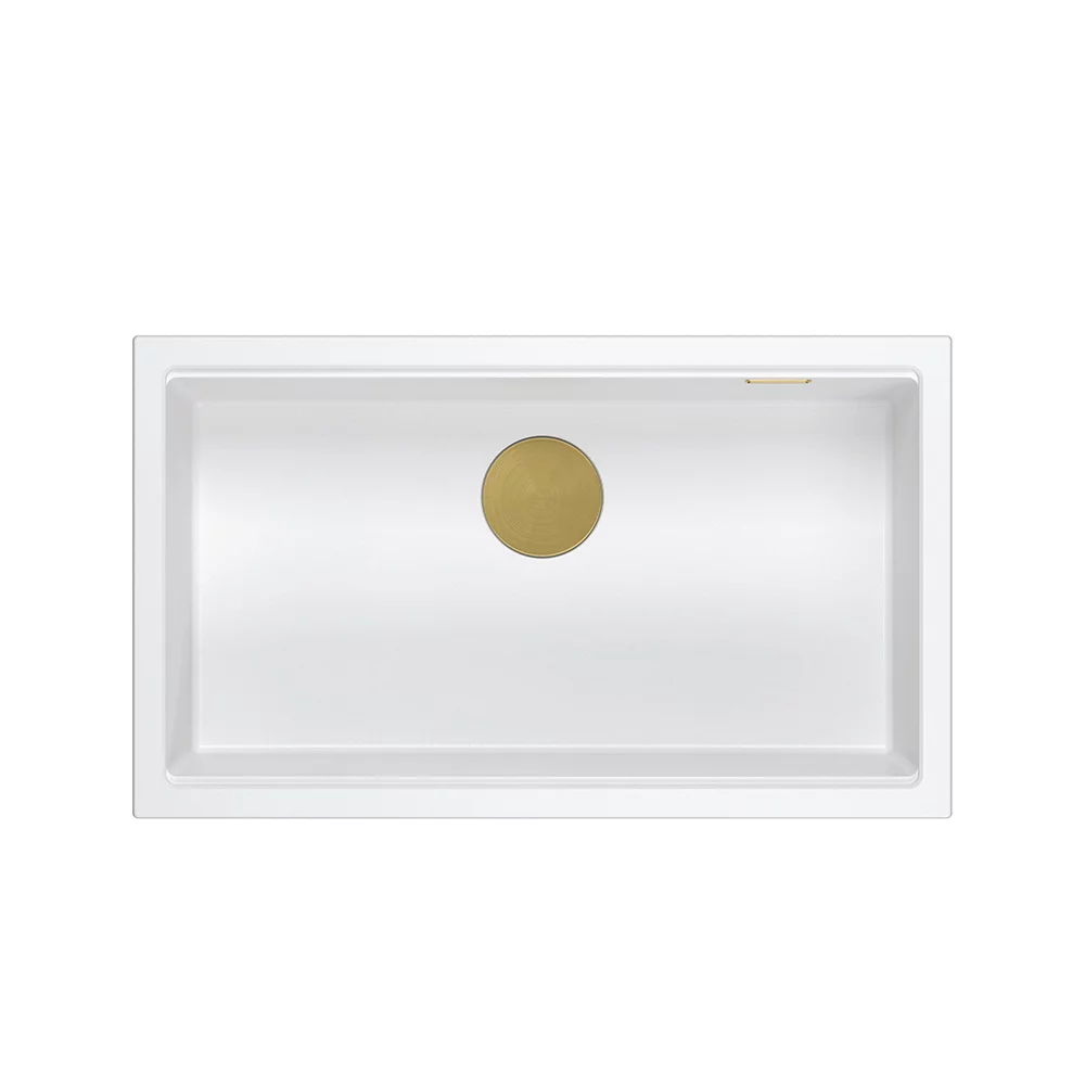 Chiuveta compozit incastrata Quadron Logan 110 alb - auriu 76x44