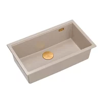 Chiuveta compozit sub blat Quadron Logan 110 bej - cupru 76x44 cm