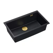Chiuveta compozit sub blat Quadron Logan 110 negru carbon - auriu 76x44 cm