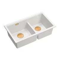 Chiuveta compozit sub blat Quadron Logan 120 alb - cupru 76x45 cm