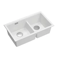 Chiuveta compozit sub blat Quadron Logan 120 alb - inox 76x45 cm