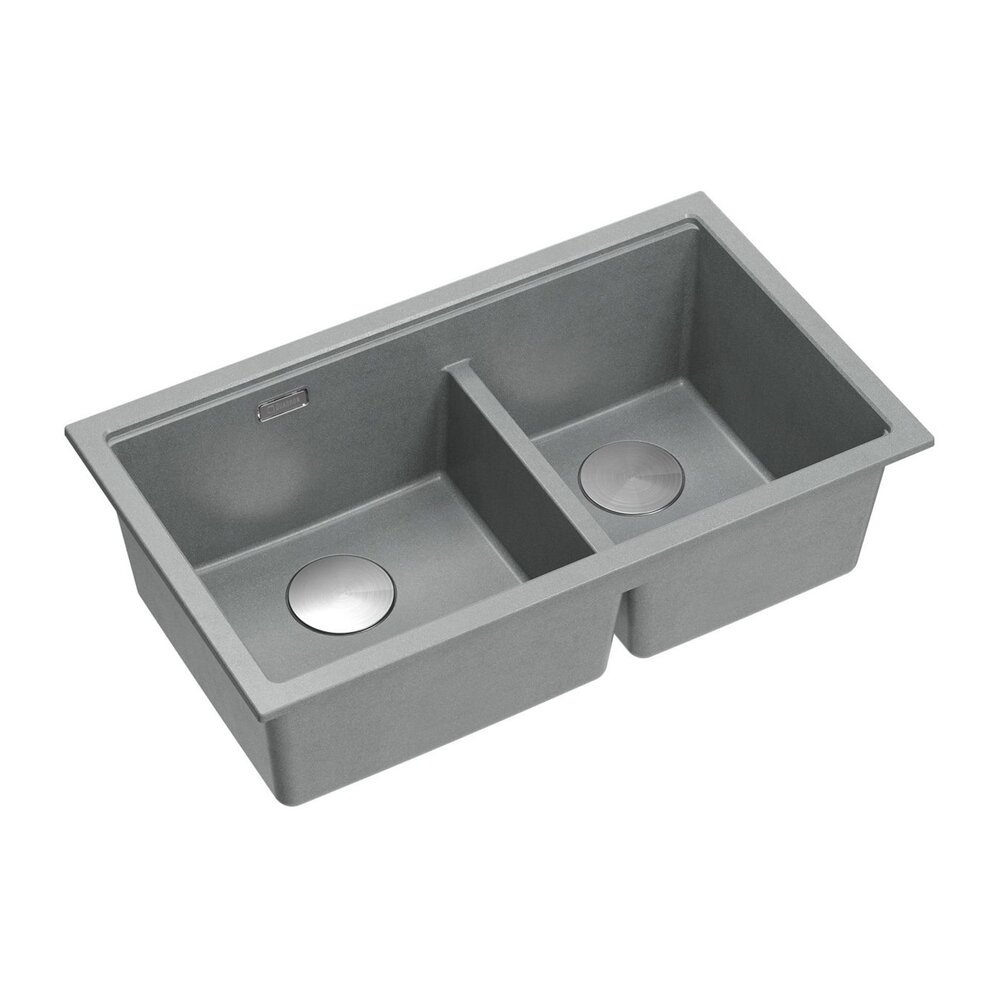Chiuveta compozit sub blat Quadron Logan 120 gri - inox 76x45 cm