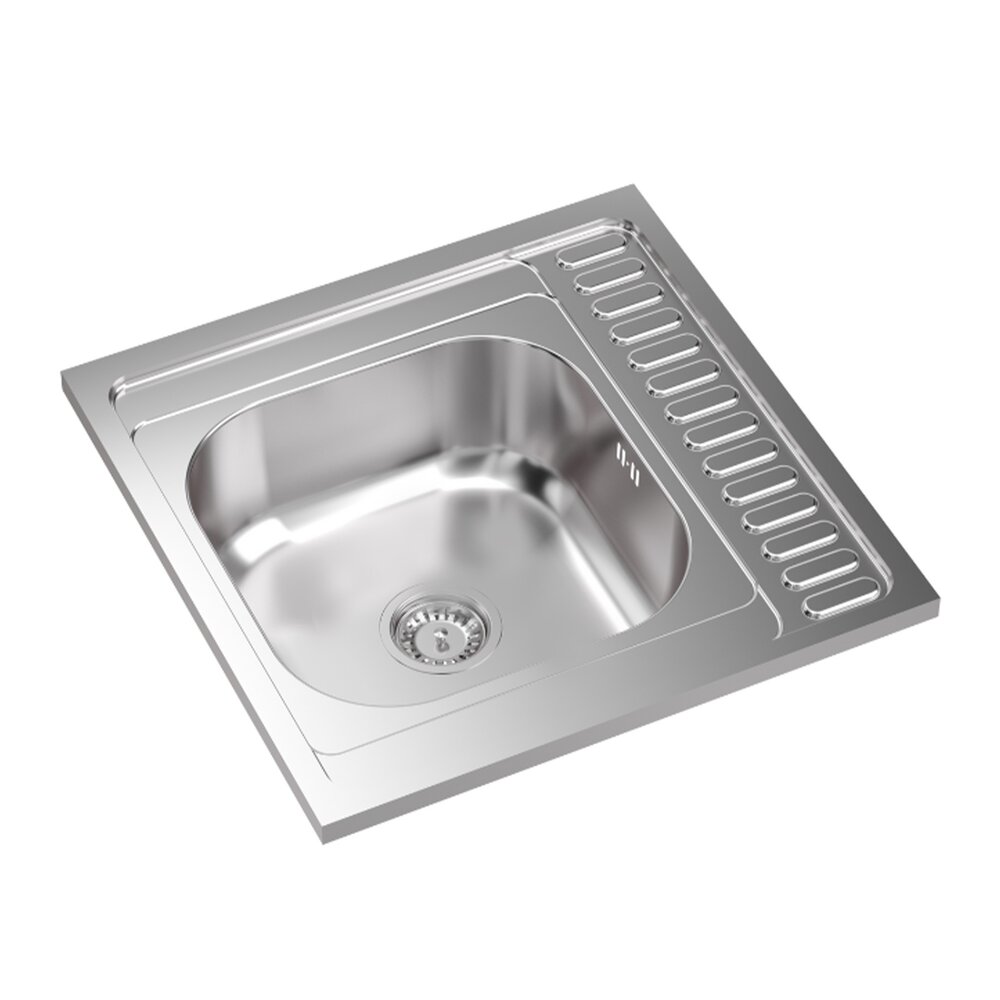 Chiuveta inox incastrata Quadron Sean 116 o cuva cu picurator finisaj inox satinat 60x60 cm