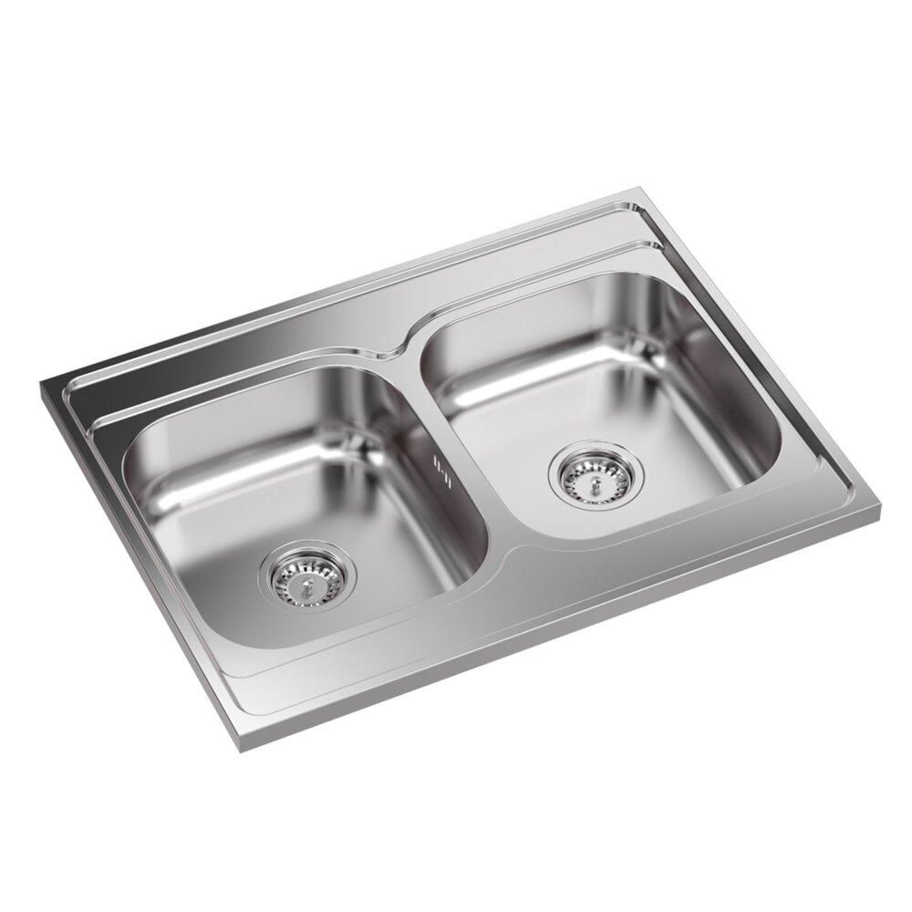 Chiuveta inox incastrata Quadron Sean 120 2 cuve finisaj inox satinat 80x60 cm