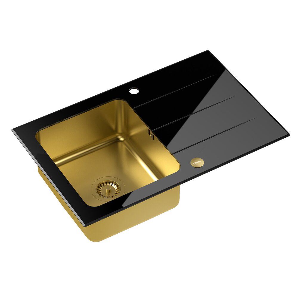 Chiuveta inox incastrata Quadron Unique Ford 111 finisaj cupru - negru 78x50 cm