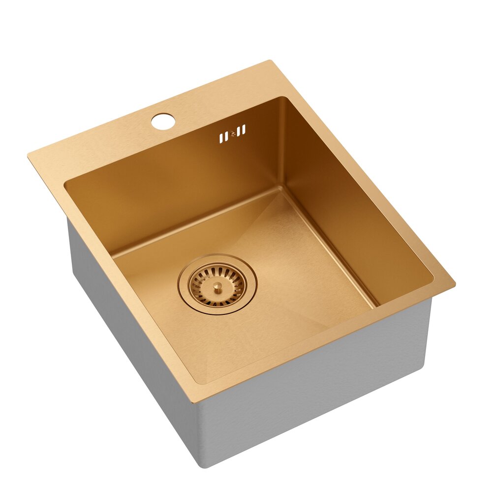 Chiuveta inox incastrata Quadron Unique Russel 90 cupru 40x50 cm