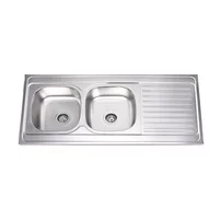 Chiuveta inox Inter Ceramic Alpaca cu doua cuve si picurator dreapta finisaj inox lucios 120x60 cm