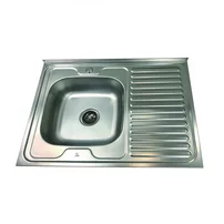 Chiuveta inox Inter Ceramic Alpaca cu o cuva cu picurator dreapta finisaj inox satinat 86x60 cm