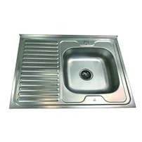 Chiuveta inox Inter Ceramic Alpaca cu o cuva cu picurator stanga finisaj inox satinat 86x60 cm