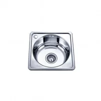 Chiuveta inox Inter Ceramic Alpaca cu o cuva fara picurator finisaj inox lucios 40x40 cm