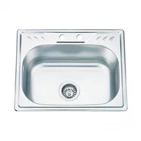 Chiuveta inox Inter Ceramic Alpaca cu o cuva fara picurator finisaj inox lucios 53x42.5 cm