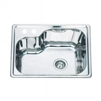Chiuveta inox Inter Ceramic Alpaca cu o cuva fara picurator finisaj inox lucios 56.5x45 cm