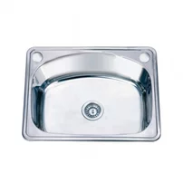 Chiuveta inox Inter Ceramic Alpaca cu o cuva fara picurator finisaj inox lucios 61.5x47.5 cm
