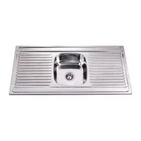 Chiuveta inox Inter Ceramic Alpaca cu o cuva si doua picuratoare finisaj inox lucios 120x60 cm