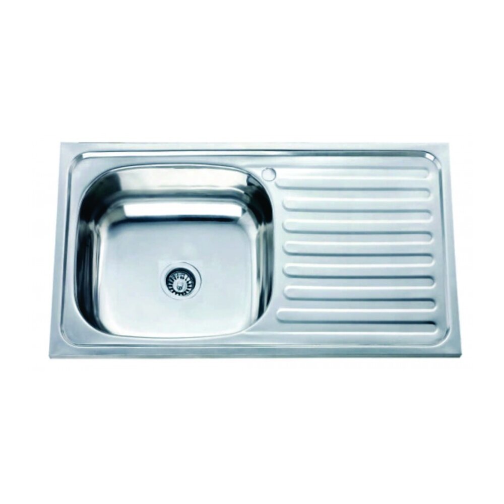 Chiuveta inox Inter Ceramic Alpaca cu o cuva si picurator in dreapta finisaj inox 75×40 cm Bucatarie > Promoții > Noutati Inter Ceramic