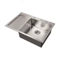Chiuveta inox Inter Ceramic cu o cuva cu picurator stanga finisaj inox satinat 78x51 cm
