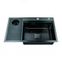 Chiuveta inox Inter Ceramic cu o cuva cu picurator stanga finisaj negru satinat 75x45 cm picture - 1