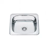 Chiuveta inox Inter Ceramic cu o cuva fara picurator finisaj inox lucios 48x42 cm