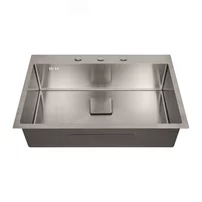 Chiuveta inox Inter Ceramic cu o cuva fara picurator finisaj inox satinat 75x50 cm