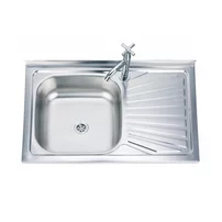 Chiuveta inox Inter Ceramic cu o cuva si picurator dreapta finisaj inox lucios 80x50 cm