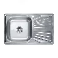 Chiuveta inox Inter Ceramic cu o cuva si picurator dreapta finisaj inox lucios 80x50 cm