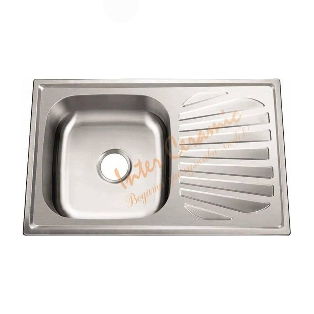Chiuveta inox Inter Ceramic cu o cuva si picurator dreapta finisaj inox satinat 80×50 cm Bucatarie > Promoții > Noutati Inter Ceramic