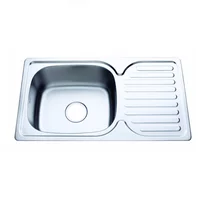 Chiuveta inox Inter Ceramic cu o cuva si picurator finisaj inox satinat 76x42 cm