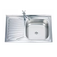 Chiuveta inox Inter Ceramic cu o cuva si picurator stanga finisaj inox lucios 80x50 cm