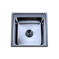 Chiuveta inox Inter Ceramic Tampico cu o cuva fara picurator finisaj inox cromat lucios 50x50 cm