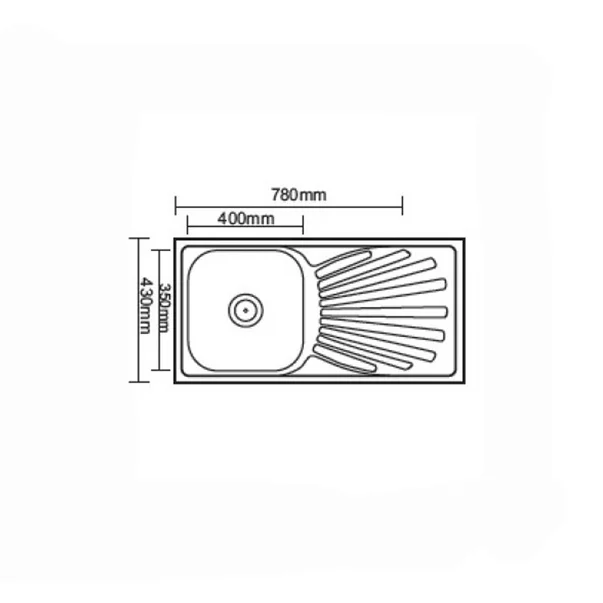 Chiuveta inox Inter Ceramic Tampico cu o cuva si picurator finisaj inox lucios 78x43 cm picture - 2