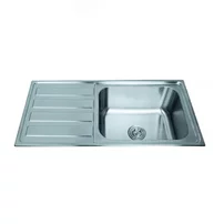 Chiuveta inox Inter Ceramic Tampico cu o cuva si picurator stanga finisaj inox lucios 100x50 cm